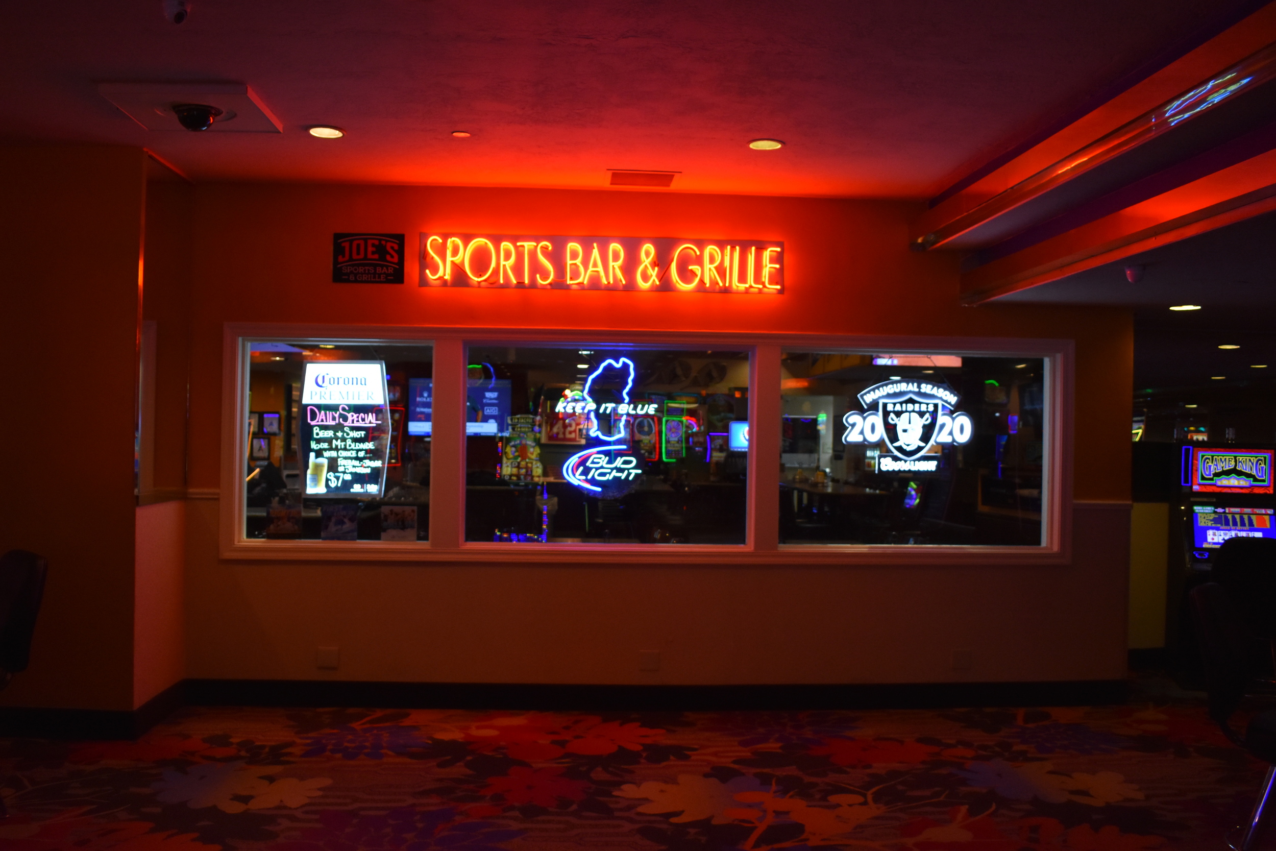 Joe's Sports Bar & Grille wall mounted sign, Stateline, Nevada
