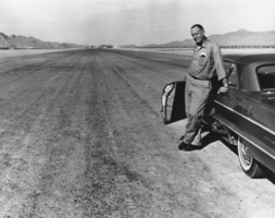 Walt Williams on the Pahrump Ranch Air Strip: photographic print