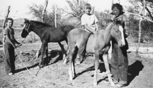 Judy Tubb and Nancy Tubb on the Tubb Ranch: photographic print