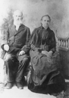 Celesta Spede Johnson and her husband, David Philo Johnson (identified from right to left): photographic print