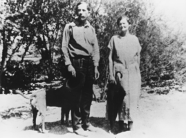 Parents of David Walker "Deke" Lowe, Jr., David Walker and Frances Columbus Kinkaid Lowe, Tecopa, California: photographic print