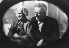 Celestia Johnson Fairbanks and Ralph Jacobus "Dad" Fairbanks in Baker, California: photographic print