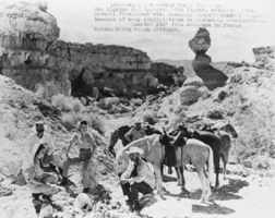 Group of people at Cathedral Canyon in Hidden Hills Ranch, Pahrump Valley: photographic print
