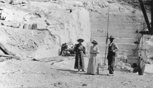 People in a Marble quarry at Carrara: photographic print