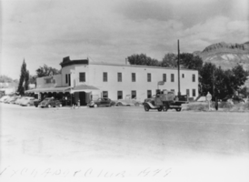 Postcard of the Exchange Club in Beatty, Nevada: photographic print