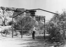 Roland Wiley at the entrance to Cathedral Canyon: photographic print