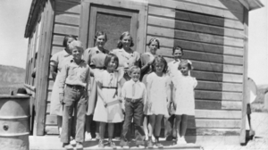 Schoolhouse and students at Twin Springs, Nevada: photographic print