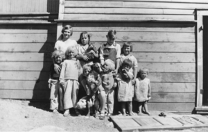Students in front of a school at Tybo, Nevada: photographic print