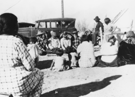Gathering of Shoshone Indians in Lone Pine, California: photographic print