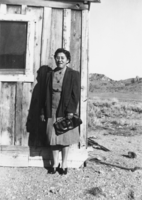 Mayme Hooper on her ranch in Monitor Valley, Nevada: photographic print