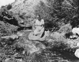 Florence Reed by the creek at Hawes Canyon, Nevada: photographic print