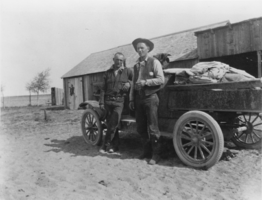 Allen and Bob Mortell at the No. 1 well, United Cattle and Packing Company in Stone Cabin Valley, Nevada: photographic print