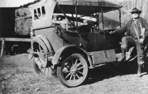 Jack Longstreet with his Ford Model-T: photographic print