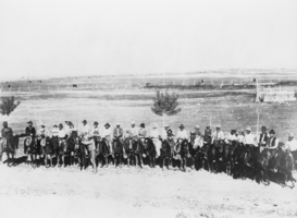 Cattle round-up riders in the Kawich Mountains area in Nevada: photographic print