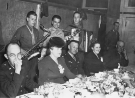 Local citizens and Tonopah Army Air Base personnel at the Ramona Hotel, Tonopah: photographic print