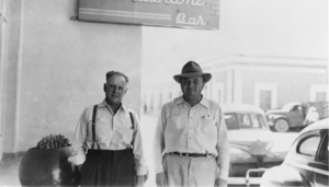 Gerald Miller Carver and unidentified man on the right in Hermosillo, Mexico: photographic print
