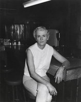 Jean Carver Duhme at the lunch counter at Carver's Station: photographic print