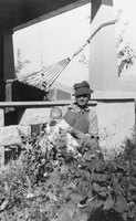 Will Berg and his firstborn, Dan, pictured in the front yard of the Berg Home in Nevada: photographic print