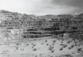 View of Round Mountain Gold Corporation's pit at Round Mountain: photographic print