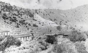 Buildings and mill located in Jefferson Canyon near Round Mountain: photographic print