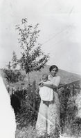 Lillian Yeager Berg pictured with her firstborn, Dan: photographic print
