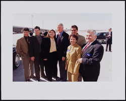 Tom Rodriguez, Brian Ayala, Eva Melendrez, President Bill Clinton, Mario Rocha, Margarita Rebollal, and John Mendina: photographic print