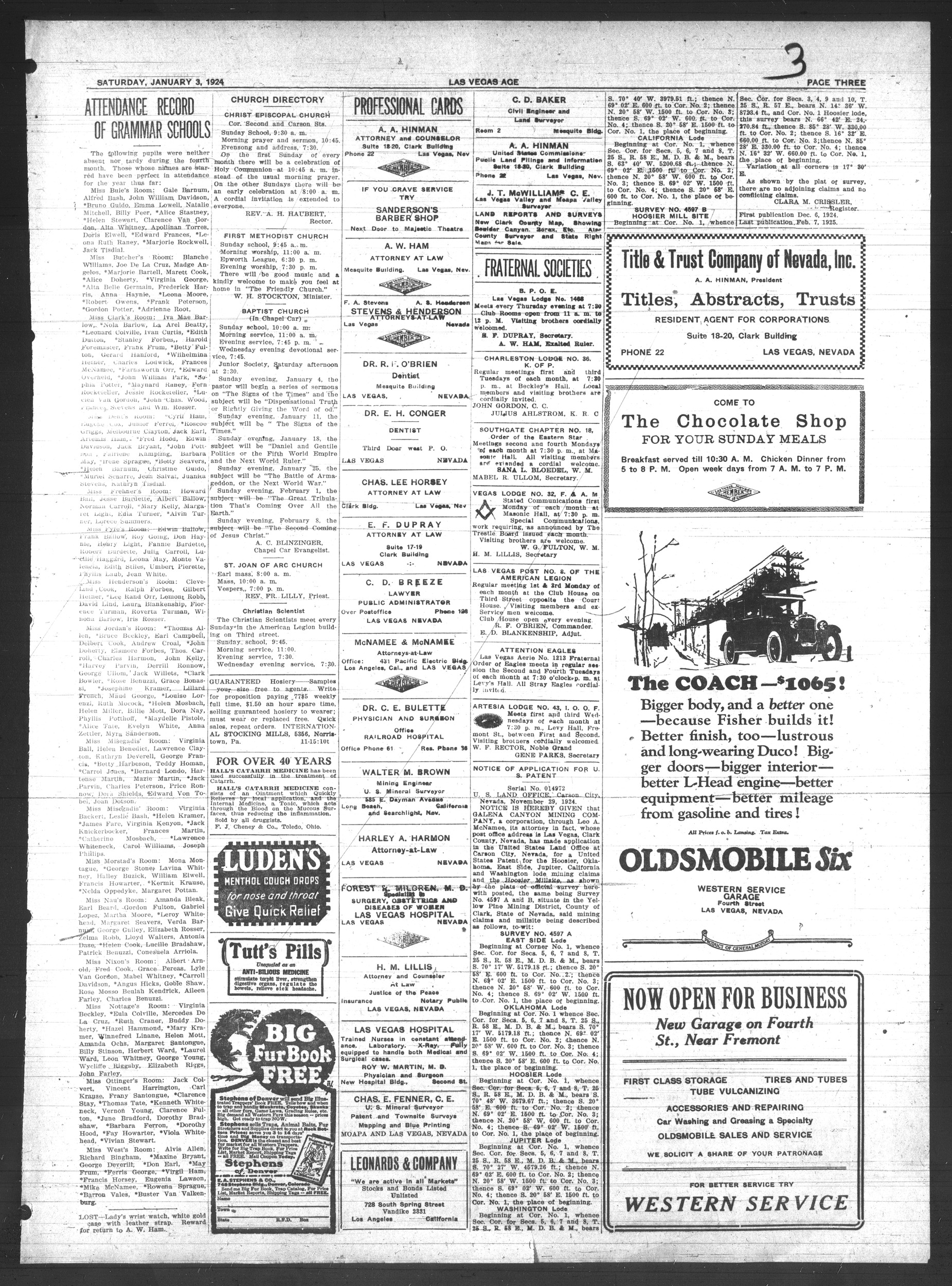 Las Vegas Age, Vol. XXI, No. 1 (1925-01-03), page 3