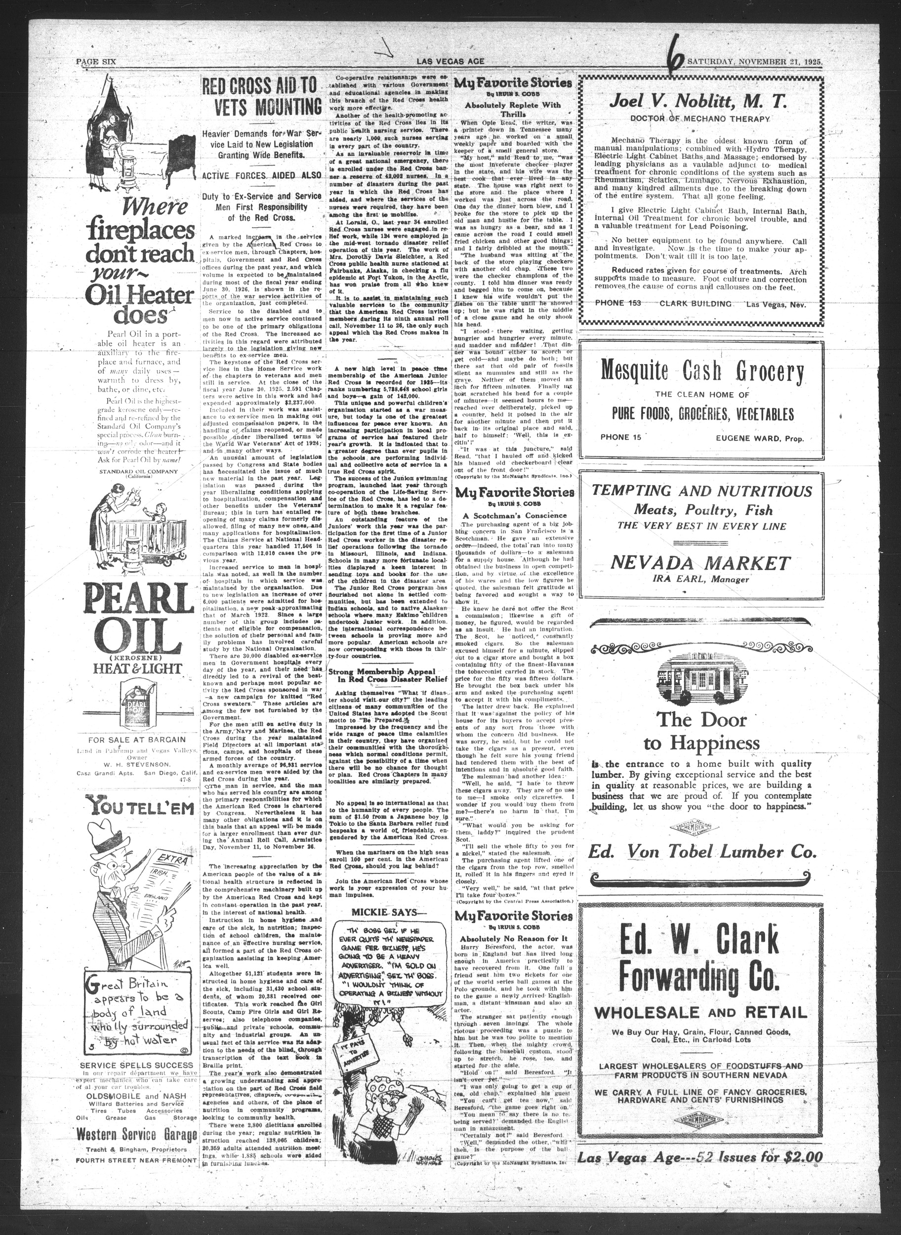 Las Vegas Age, Vol. XXI, No. 47 (1925-11-21), page 6