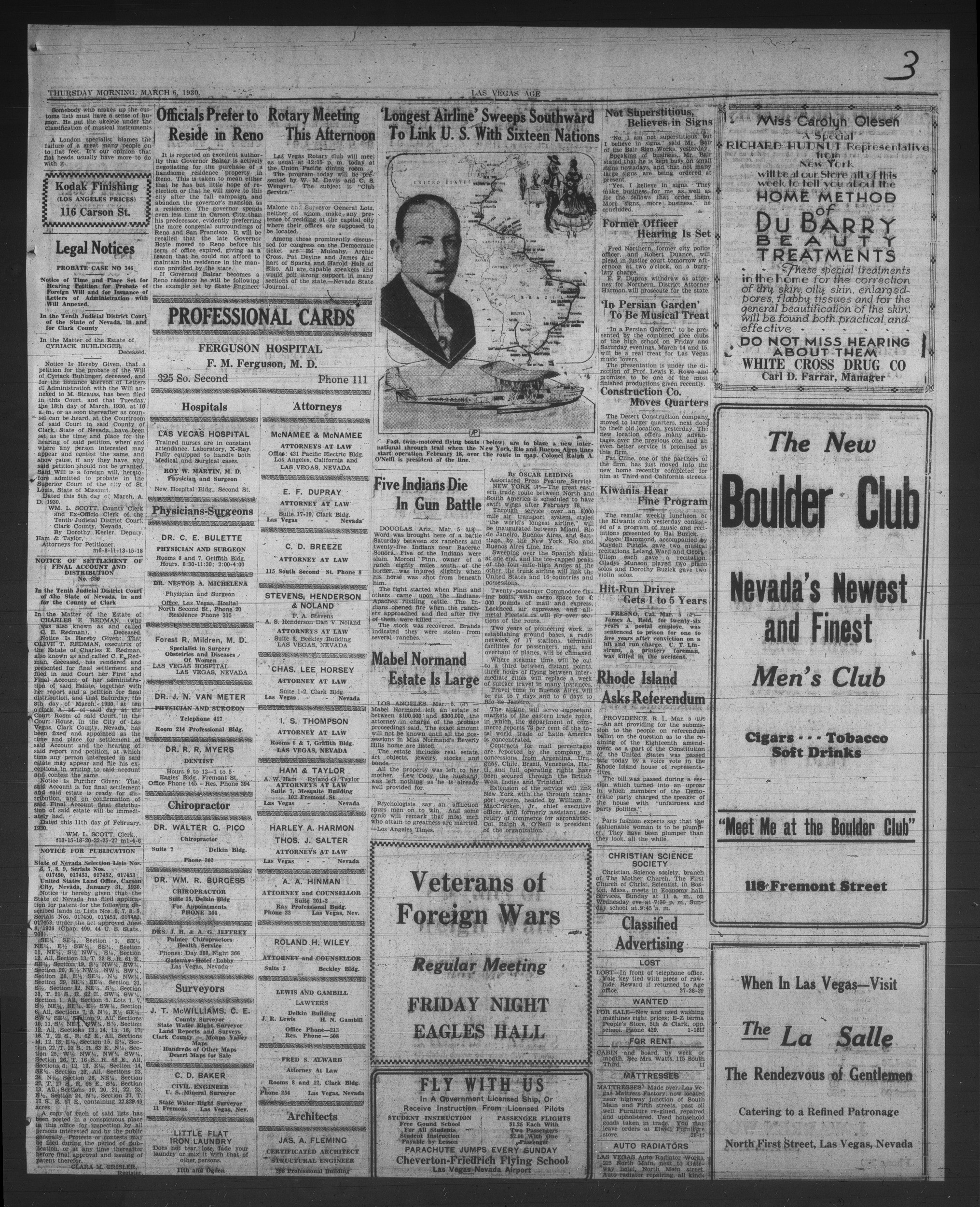 Las Vegas Age, Vol. XXVI, No. 28 (1930-03-06), page 3