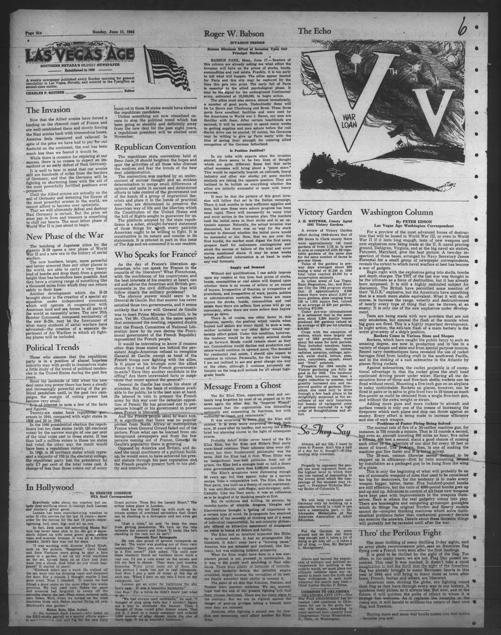 Las Vegas Age, Vol. XL, No. 24 (1944-06-18), page 6