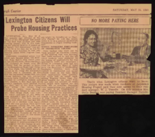Housing Authority of Williamson, West Virginia: scrapbook, work notes, correspondence, and newspaper clippings