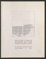 William S. Boyd School of Law building dedication program