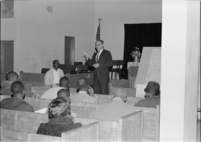 Set of photographs including art class at Madison with Mr. Cooper, pet with class, Birtha Robinson's party for Larry, City officers at meeting, and still life experiments: image 001