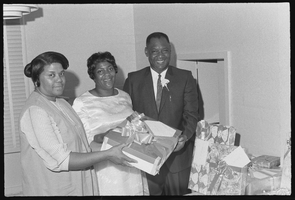 Set of photographs including Variety Club at Doolittle, weddings, Madison basketball team, Jo Mackey staff, Mrs. Simmons picnic, trophy at Jo Mackey, Mrs. French and Pughsley at Sahara: image 001