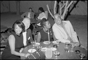 Set of photographs including Mrs. Maragarete Simmon, Sister McKinney, party at Sugar Hill, Mrs. I.W. Wilson, G. West advertisement, the bulletin board at D.C., and Reverend Coleman's anniversary: image 001