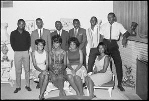 Set of photographs including GVT Gilbart, bus to Nellis, A.D.L. at the Dunes, Lodge chapters taken at Doolittle, liquor store, N.S.Y. Party at Lucille Gee's, Men's Progressive League at El Cortez: image 001