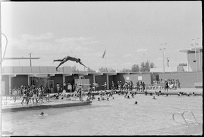 Set of photographs including party for Troutman, African students, Variety Club, Dr. Carear and guest, Sarann Knight, Pabst advertisement at Sugar Hill, Youth Group at Second Baptist, and Kit Carson Splash: image 001