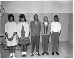 Set of photographs including the Osbourn family in Windsor Park, Ladies 12 Club, Kit Karson's 6th grade debaters, and Wild Goose Bar: image 001