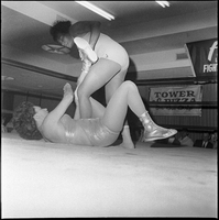 Set of photographs including Attorney Charles L. Kellar, wrestling at Fremont, May Young vs. Pearl Beihn, Ulysses Winfry, and Steve's Shop: image 001