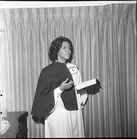 Set of photographs including Moulin Rouge Beauty Salon, Sarann's Dress Shop, Sister Andrew Jackson, copy negative for Brother Johnson, and boxing team at Doolittle: image 001