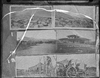 Searchlight, Nevada (left to right): From Duplex Hill and view; School; Depot; Duplex Mine; 1st stage from Nipton: black-and-white photographs