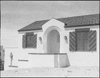Doorway Babcock and Wilcox guest house from porch level, Boulder City, Nevada: black-and-white photographs
