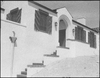 Doorway Babcock and Wilcox guest house from bottom of steps, Boulder City, Nevada: black-and-white photographs