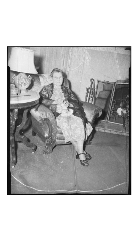 Sorority and Mrs. Squires, 1957 May 27: black-and-white photographs
