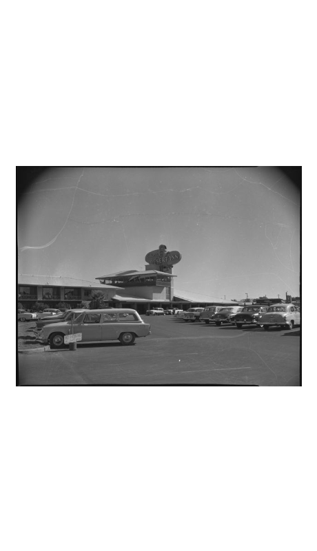 Hotels (Strip) including Riviera, Flamingo, Sahara, Sands, 1956 September 13: black-and-white photographs