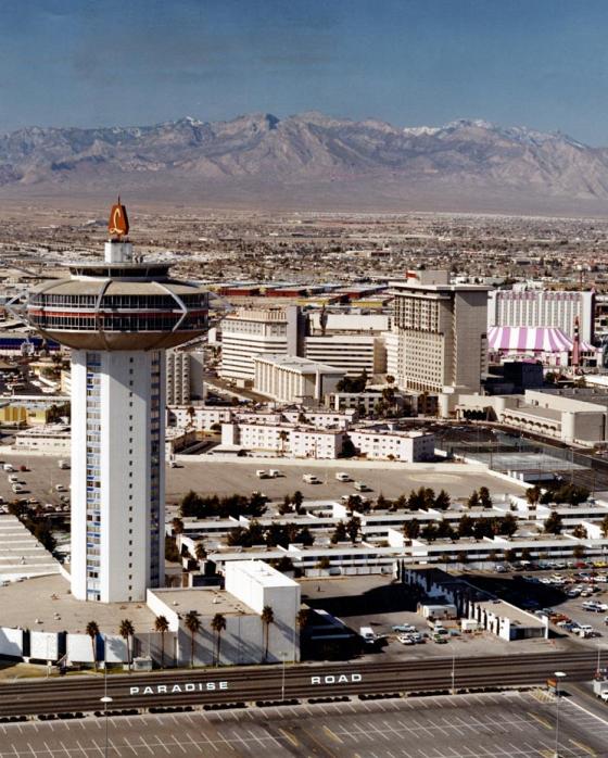 Aerial view of the Landmark Hotel and Casino