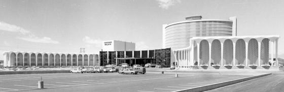 Front exterior and parking lot of Caesars Palace