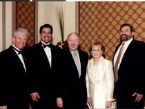 Unidentified man, Brian Sandoval, Henry and Lillian Kronberg, and Michael Cherry at formal event, 2003