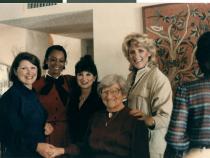 Photograph of Jayne Marshall (middle) and others at Lynn Rosencrantz's 40th birthday party, date unknown