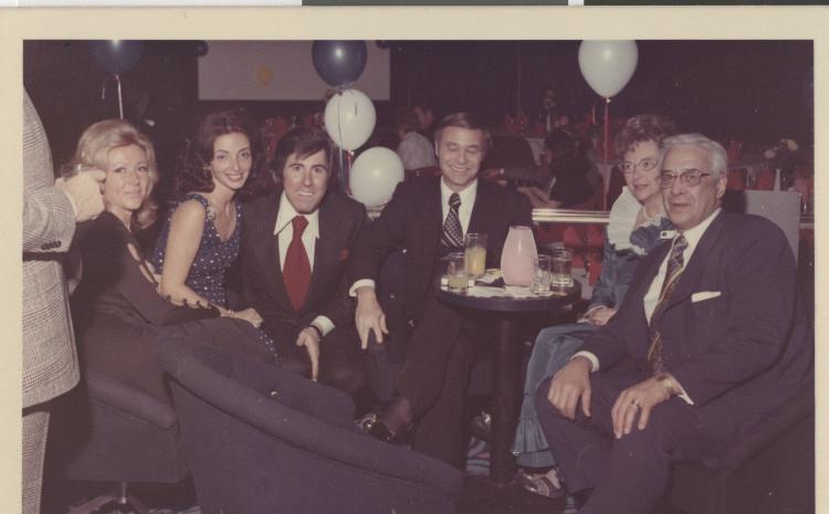 Elaine Wynn, Susan Molasky, Steve Wynn, Irwin Molasky, and Jean and Billy Weinberger. MS-00661, Irwin and Susan Molasky Papers. Elaine Wynn, Susan Molasky, Steve Wynn, Irwin Molasky, and Jean and Billy Weinberger. MS-00661, Irwin and Susan Molasky Papers.
